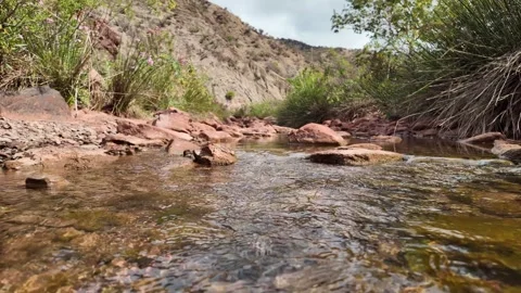 Mountain Stream in Taroudante, Morocco – Low Angle View Stock-Footage 308941653
