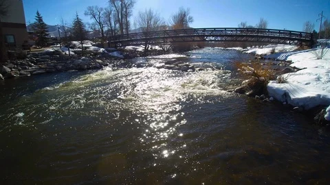 Mountain Stream Under bridge Stock-Footage 105838329
