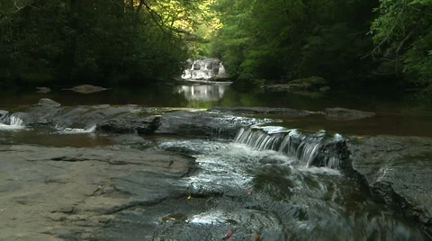 Mountain Stream &amp; Waterfall Stock Footage 1234046