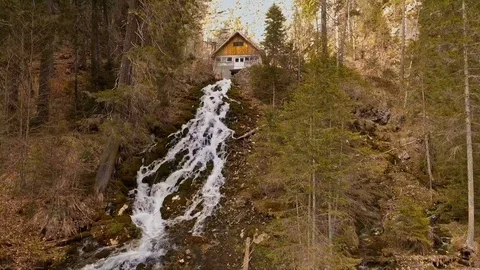 Mountain stream with waterfall Stock-Footage 74169736