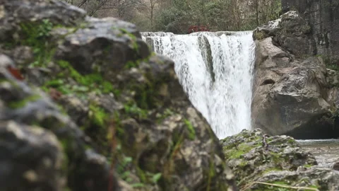Mountain stream with waterfall Stock Footage 145675993