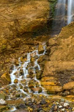 Mountain stream waterfall Stock Photos
