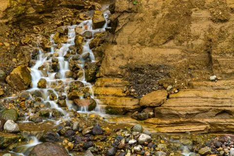 Mountain stream waterfall Stock Photos