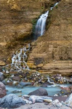 Mountain stream waterfall Stock Photos