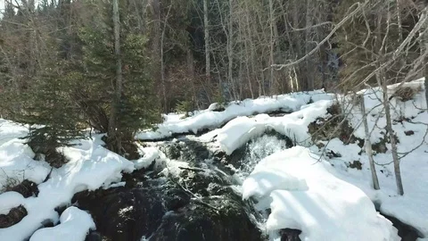 Mountain Stream In Winter Stock Footage 89455494