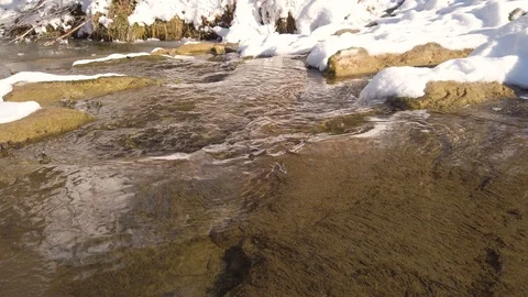 Mountain Stream In Winter. Video stock 122282036