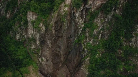 Mountain streams come together and form a mountain river, top view Vidéo 201036790