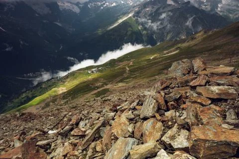 Mountain on a summer day Stock Photos