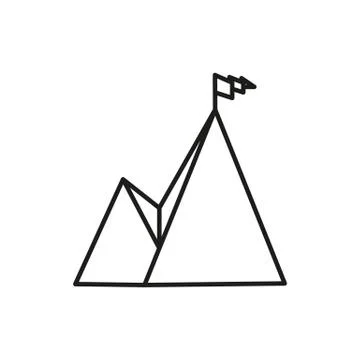 Mountain Summit Adventure Thin Line Icon Symbol Design Stock Illustration