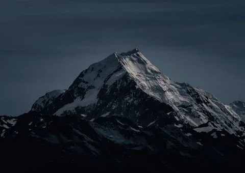 Mountain Summit at Night Stock Photos