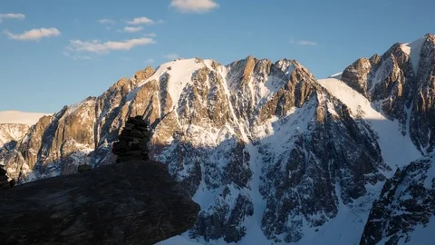 Mountain summit sunset Stock Footage 75015257