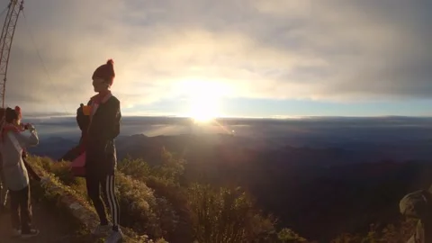 Mountain summit timelapse sunrise Stock Footage 203967445
