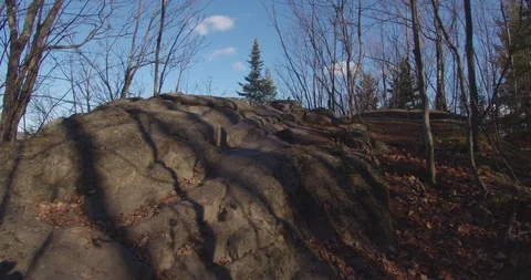 Mountain summit view walking footage  Stock Footage 120608374