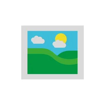 Mountain sun and clouds icon flat vector design Stock Illustration