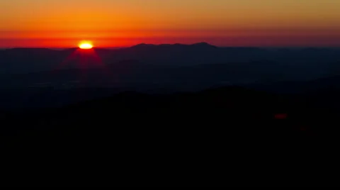 Mountain Sun Rise Time Lapse With Lens Flare Tight Stock Footage 43078150