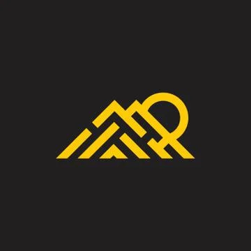 Mountain sun simple triangle stripes geometric logo vector Stock Illustration