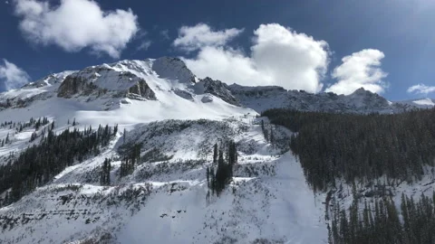 Mountain Sun Snow Pine Tree Stock Footage 156940166