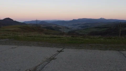 Mountain at sunrise. Horizontal panning. Stock Footage 75751540