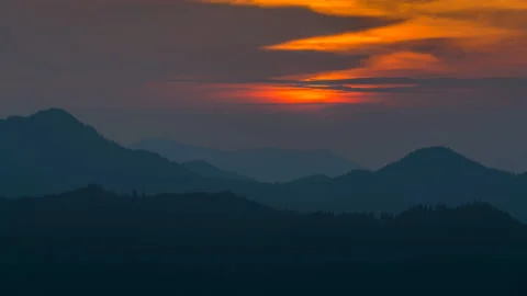 Mountain sunset in 8k time lapse 스톡 동영상 147523922