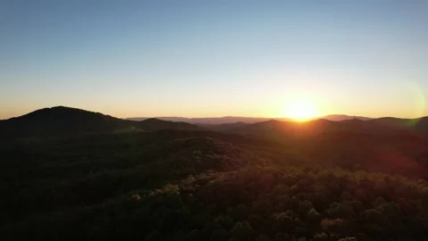 Mountain Sunset Above The Trees Stock Footage 221112799