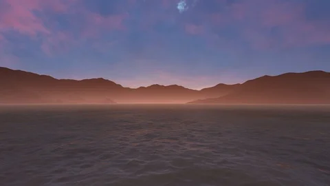 Mountain at Sunset Animation, 3D Rendering Stock Footage 121687858