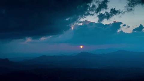 Mountain sunset With blue Clouds Time lapse 動画素材 71975739