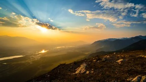 Mountain Sunset Canada Stock Photos