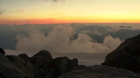 Mountain sunset clouds time lapse in Alps Stock Footage 279811
