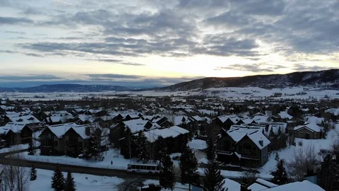 Mountain Sunset Drone Footage Stock Footage 103233947
