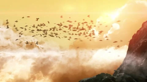 Mountain sunset flight Stock Footage 266995672