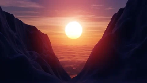 Mountain sunset Stock Footage 236985350