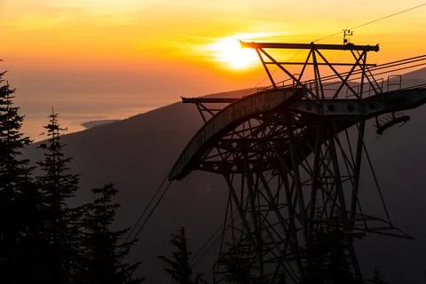 Mountain Sunset - Grouse Mountain Stock Photos