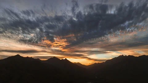 Mountain sunset hyperlapse timelapse orange sky Stock Footage 237170155