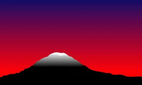 Mountain at sunset Stock Illustration