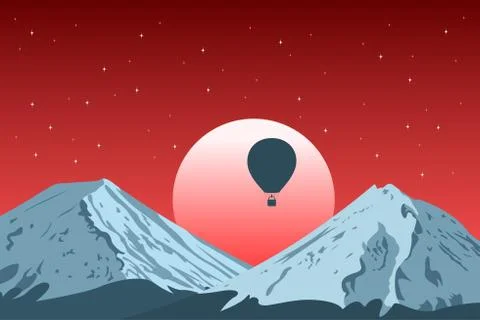 Mountain sunset Stock Illustration