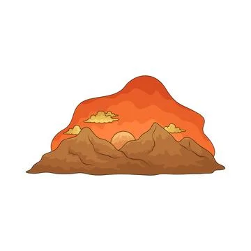 Mountain sunset illustration Stock Illustration