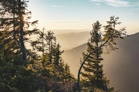 Mountain sunset landscape. Photos