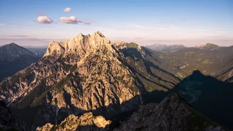 Mountain in sunset light timelapse Stock Footage 165896404