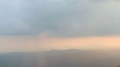 Mountain at sunset lights above the hill Stock-Footage 81609547