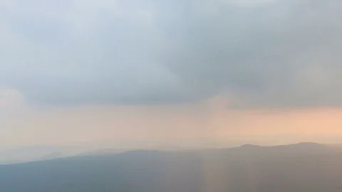 Mountain at sunset lights above the hill Stock-Footage 81609563