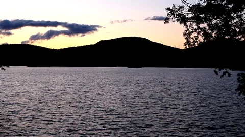 Mountain Sunset Over Lake Stock Footage 116399970