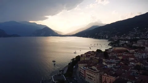 Mountain Sunset Over A Lake Video stock 289762343