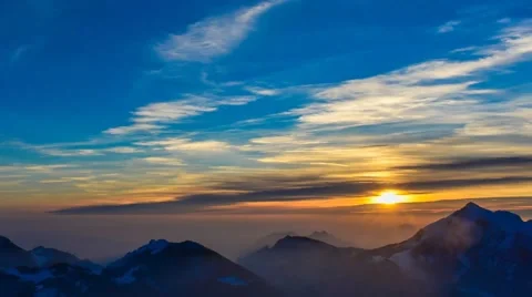 Mountain sunset with panning Stock Footage 45131515