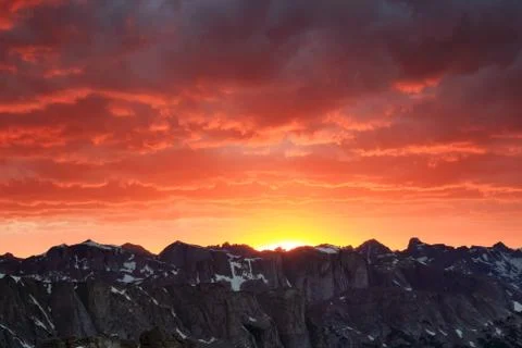 Mountain sunset Foto stock