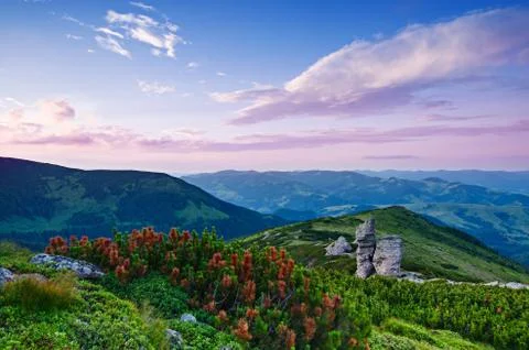 Mountain sunset Stock-Fotos