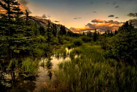 Mountain  sunset Stock Photos