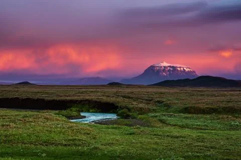 Mountain at sunset Photos