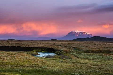 Mountain at sunset Fotos de archivo