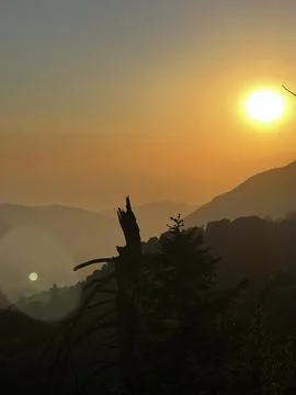 Mountain sunset Stock Photos