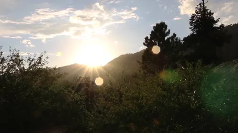 Mountain at Sunset in rain Stock Footage 54675444